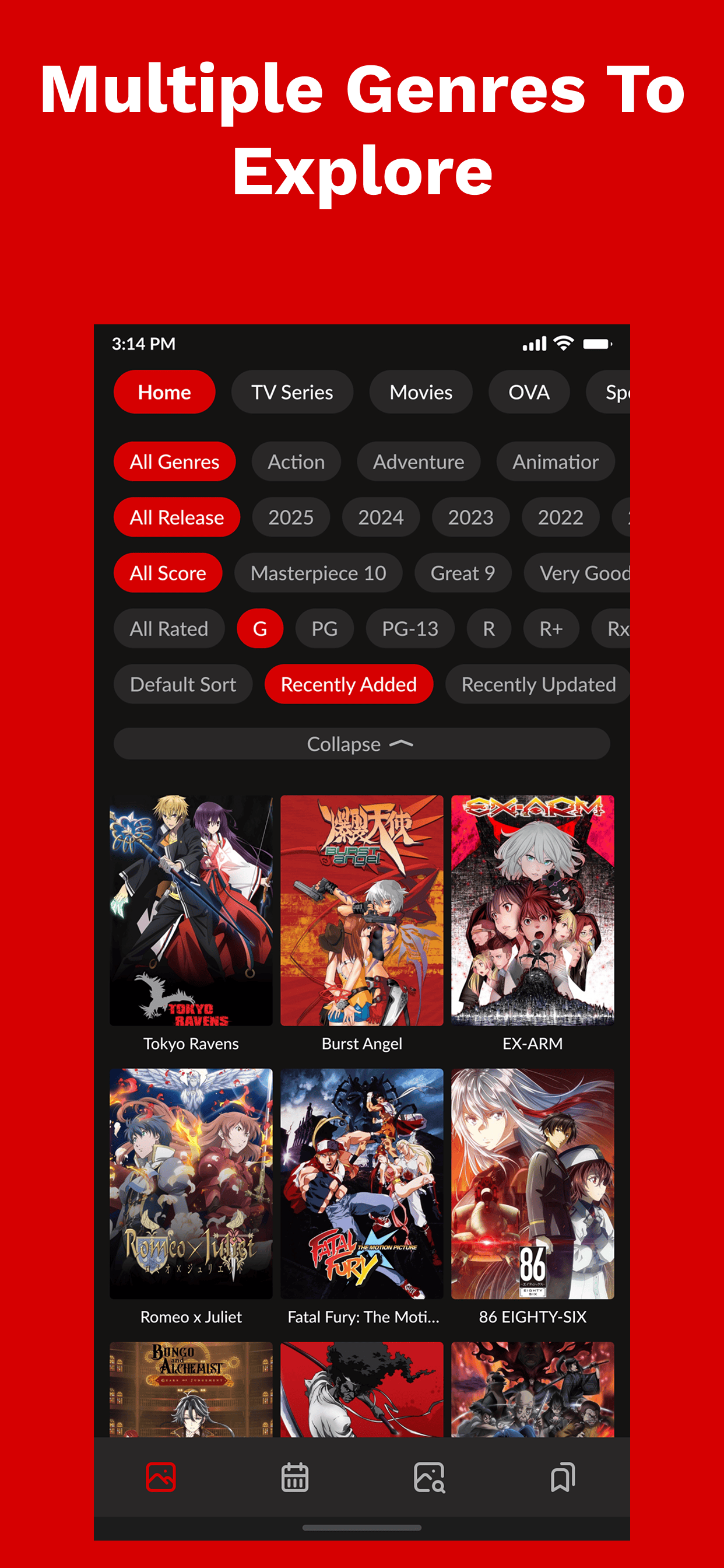 OtakuBox Genre Filters