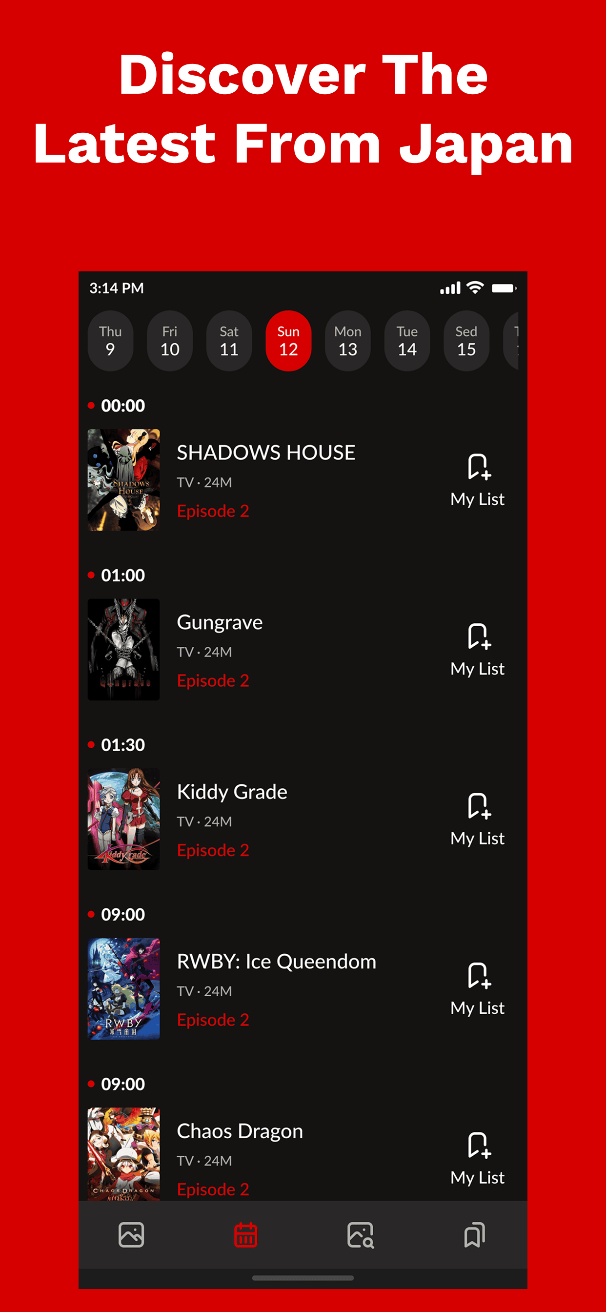 OtakuBox Schedule View